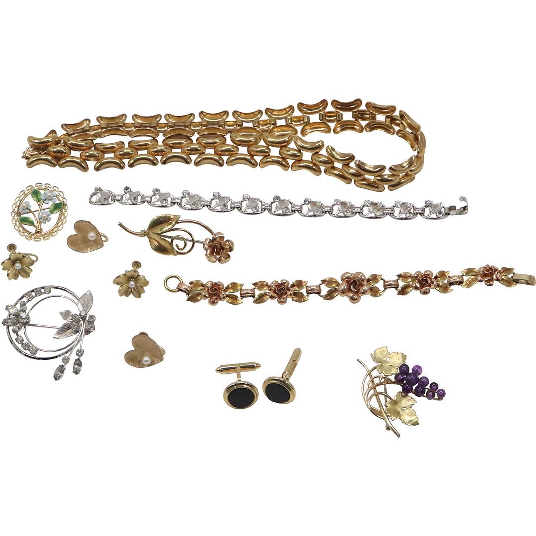 [13] THIRTEEN PCS. KREMONTZ Assorted Necklace, Bracelet, Pins, Cuff Links (1 of 10)