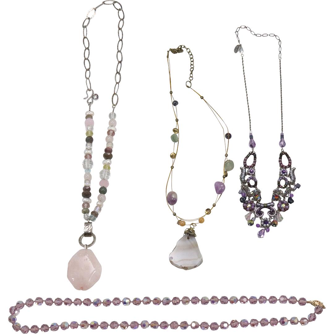 [4] FOUR Assorted AMETHYST Necklaces  - Variety - Different Sizes (1 of 11)