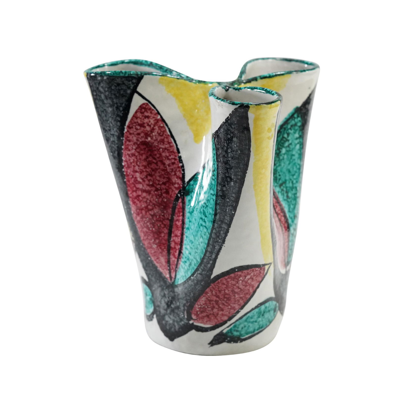 Mid-Century Modern Italian Ceramic Vase Multi Color Abstract Design (1 of 12)