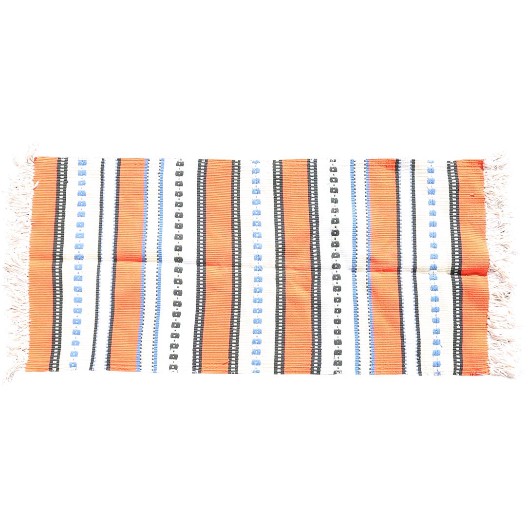 Loom Rug Orange and White Stripes - Wool - Clean (1 of 7)