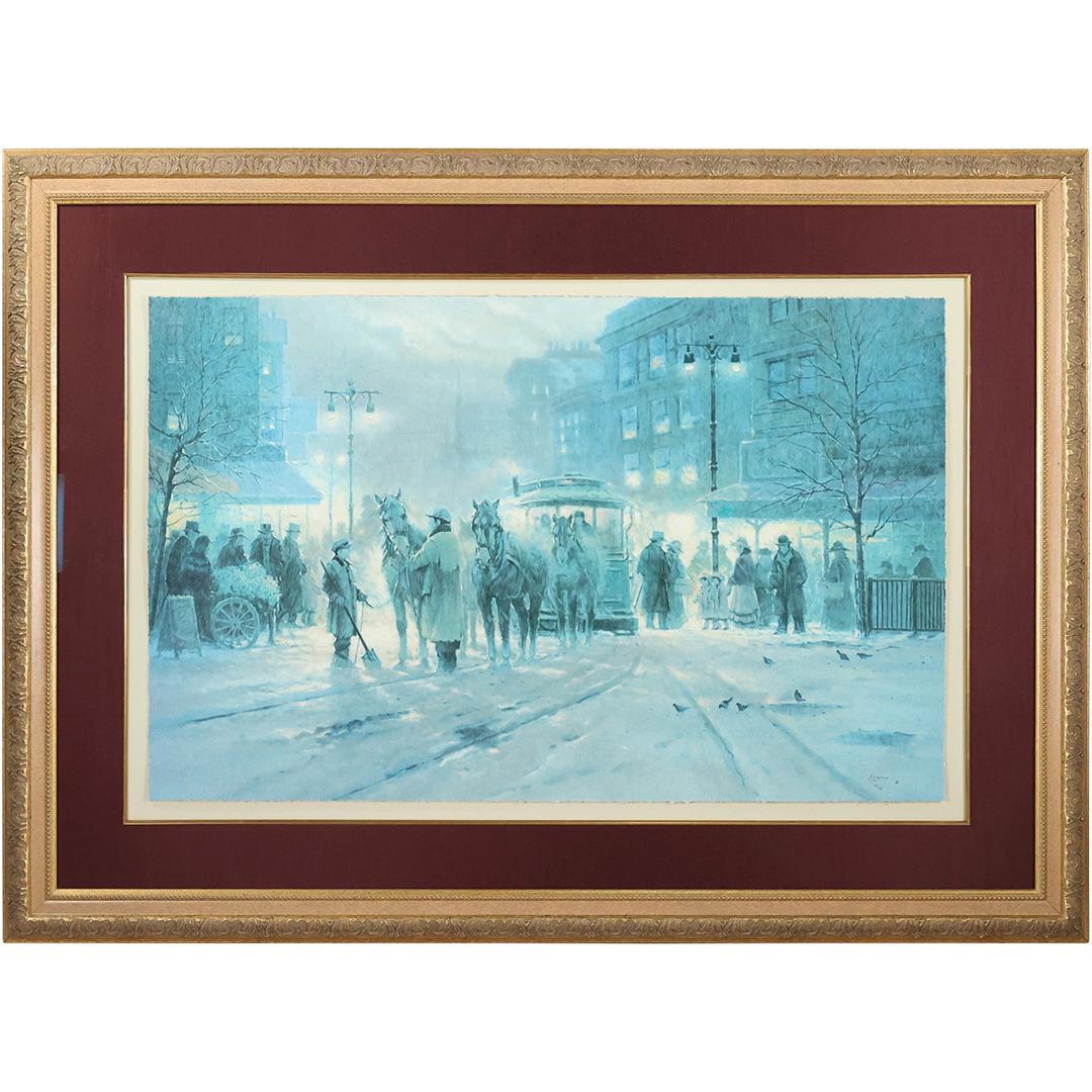 G HARVEY, Large Serigraph EVENING ON THE BOULEVARD, Gallery Framing, Certificate (1 of 13)