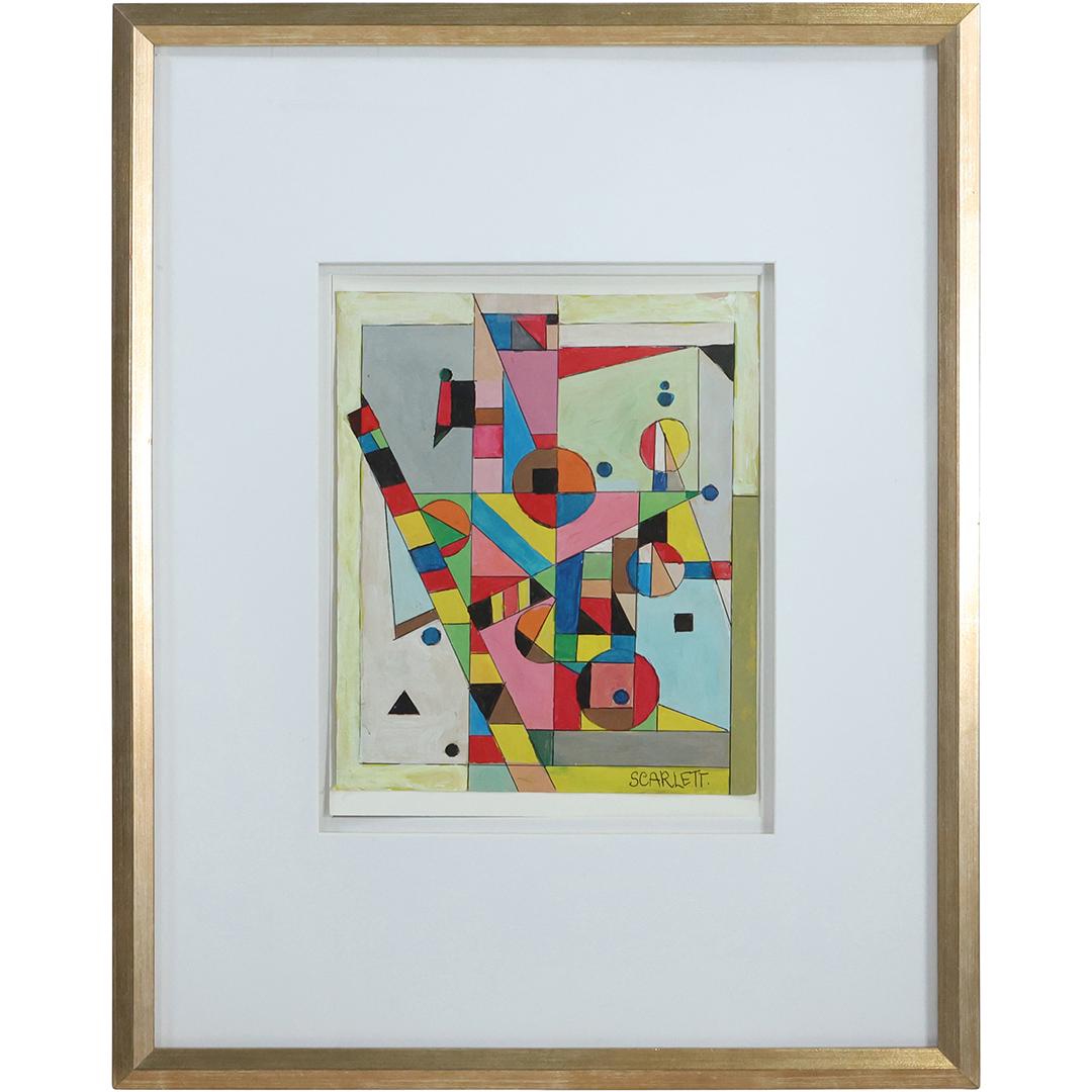 Rolph Scarlett 1889-1984 Geometric Watercolor, Signed, Framed (1 of 10)