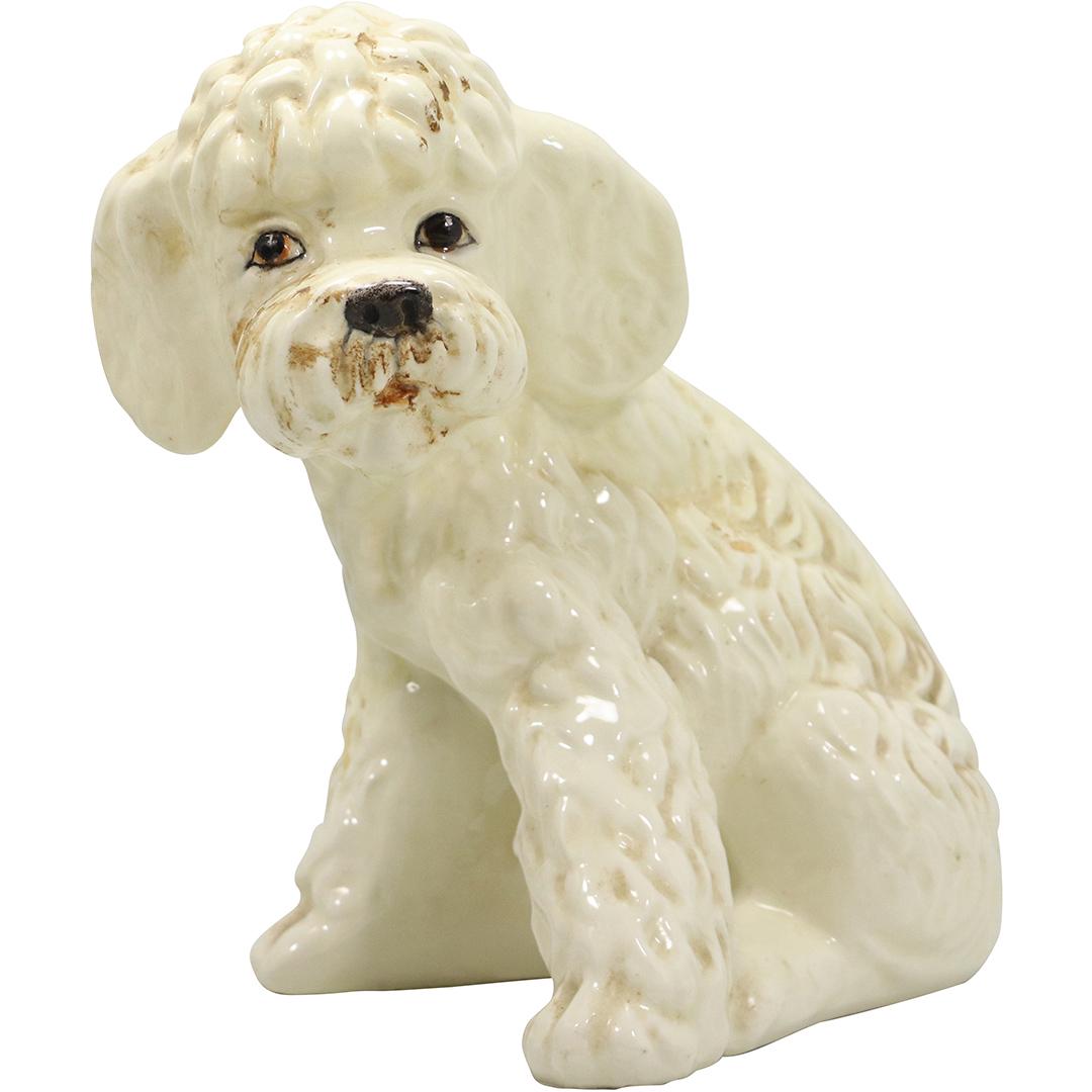 Vintage White Ceramic Dog Figure Statue (1 of 10)