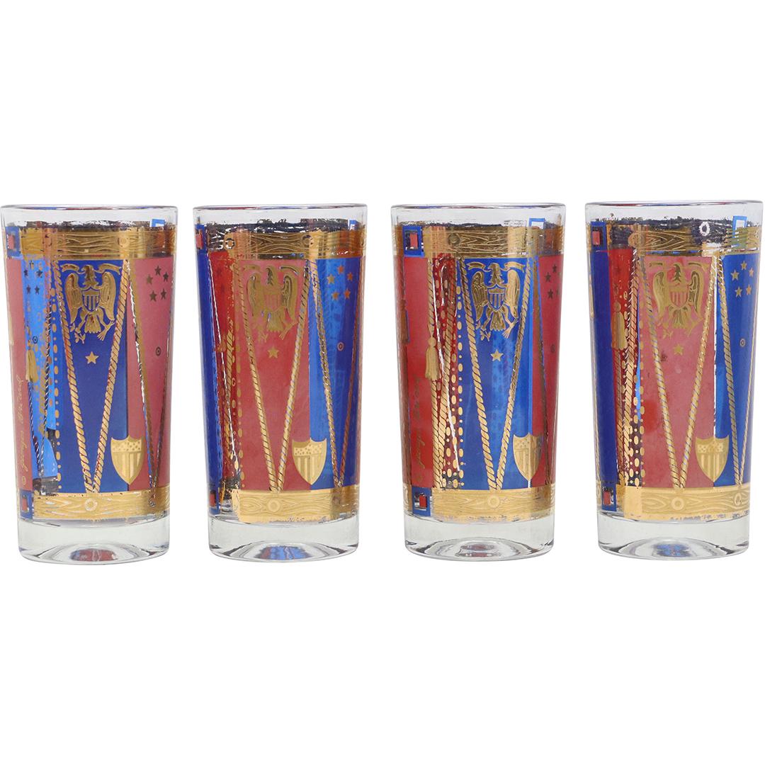 [4] Mid-Century Modern "American Drum" Drinking Glasses: [4] Mid-Century Modern "American Drum" Drinking Glasses. size: 5.5h 2.75w