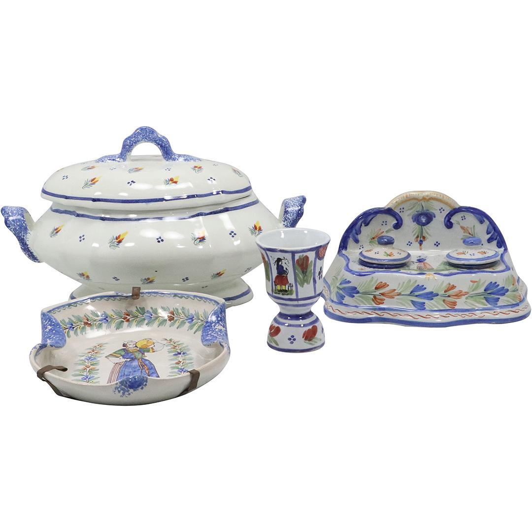 [4] FOUR Assorted QUIMPER Estate Grouping Henride Quimper France (1 of 20)