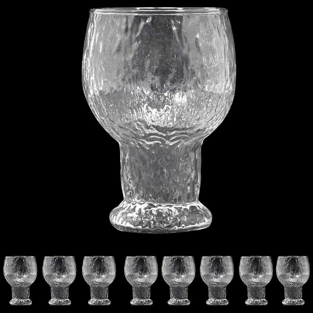 [8] EIGHT Clear Glass "Iceberg" Goblets: [8] EIGHT Clear Glass "Iceberg" Goblets. size: 5.5h 3.5w