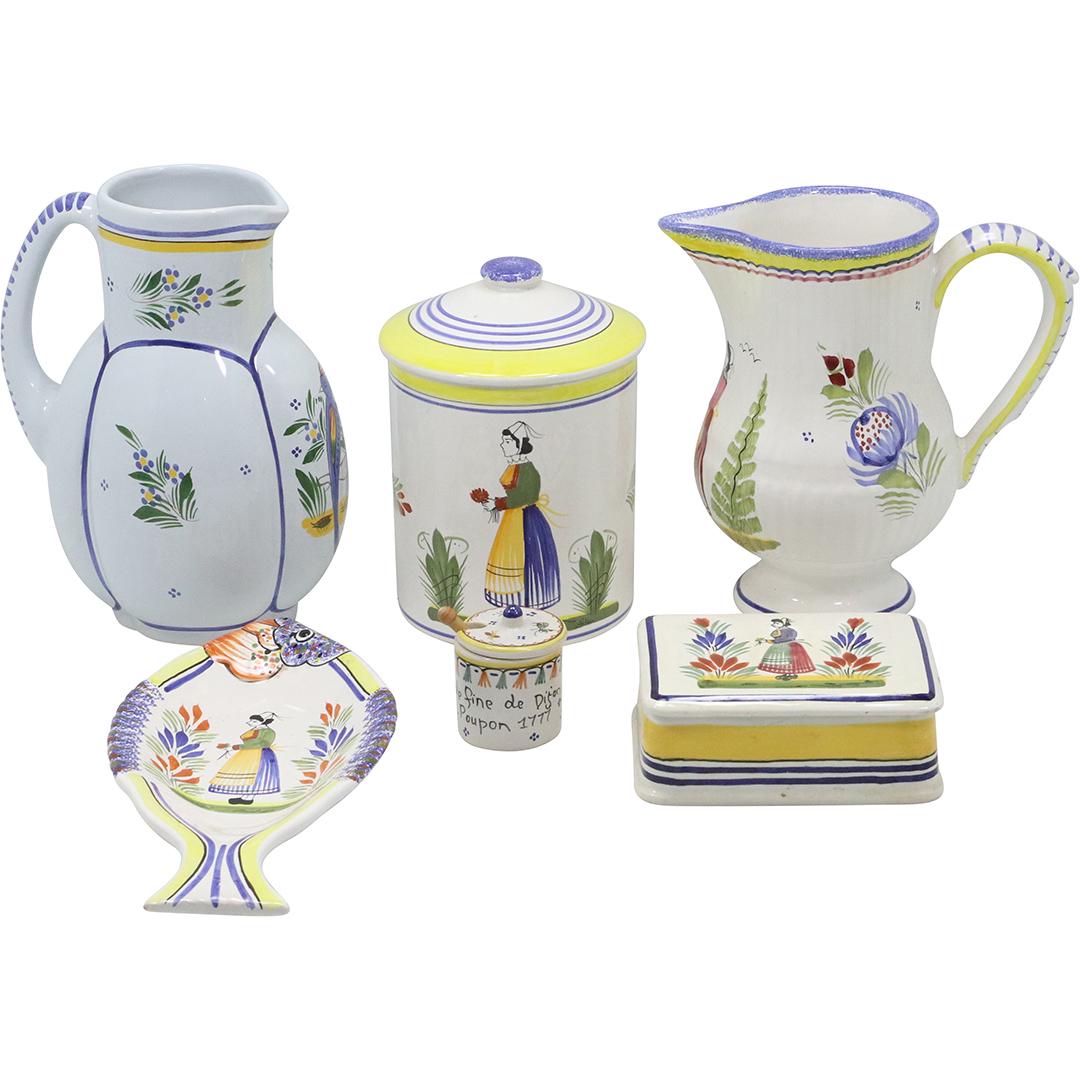 [6] SIX Pcs Estate Grouping Assorted HB Henriot QUIMPER France Items (1 of 20)