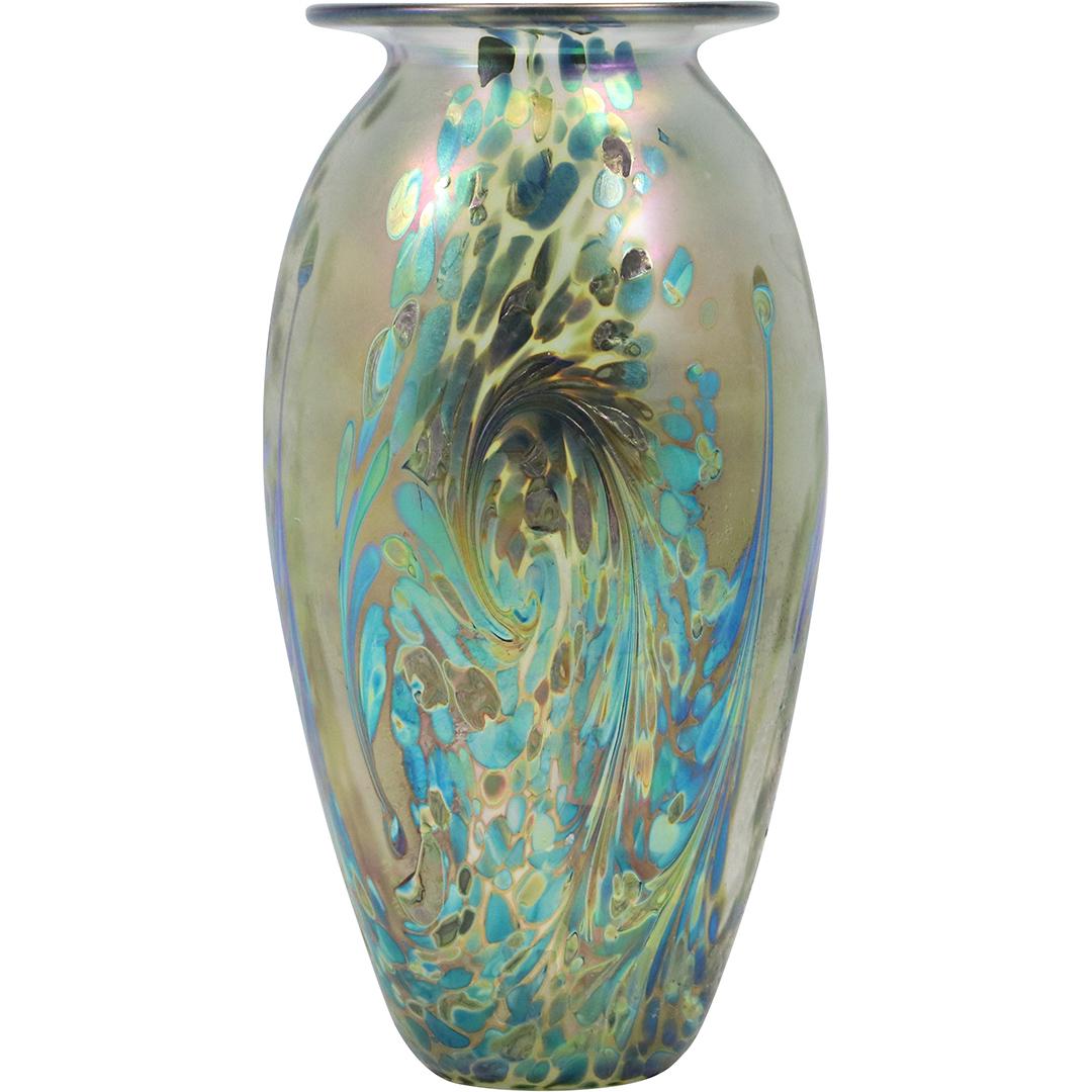 Robert Eickholt Signed Studio Art Glass Vase Oil Iridescent Design (1 of 7)