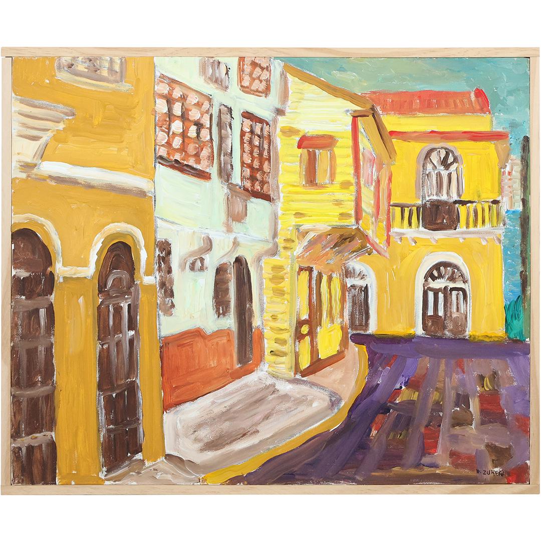 Herman Zuker (1959-) "Old Town", Polish, Oil on Canvas Painting: Herman Zucker (1959-) "Old Town", Polish, Oil on Canvas Painting. size: 20 x 24