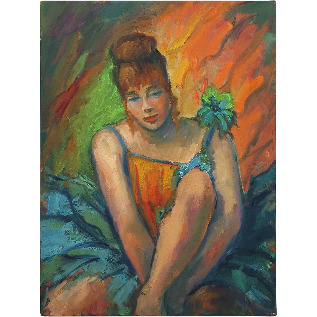 Susan Reingold, Vintage 1950s Oil/c Seated Woman Painting (1 of 10)