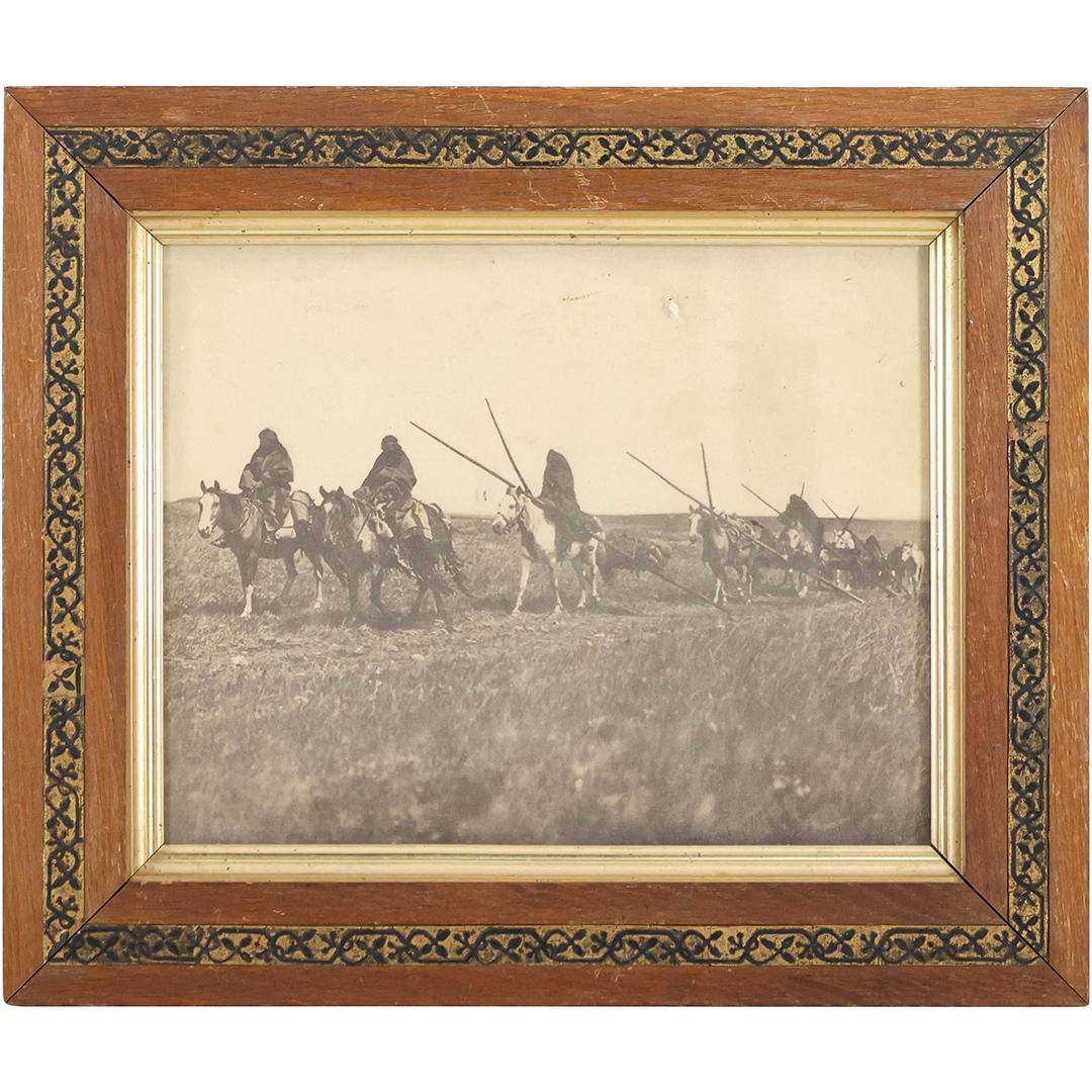 Curtis Sepia PRINT Native American Indians on Horses. PRINT, framed. size: 12 x 15, 16.5 x 19 outsid (1 of 9)