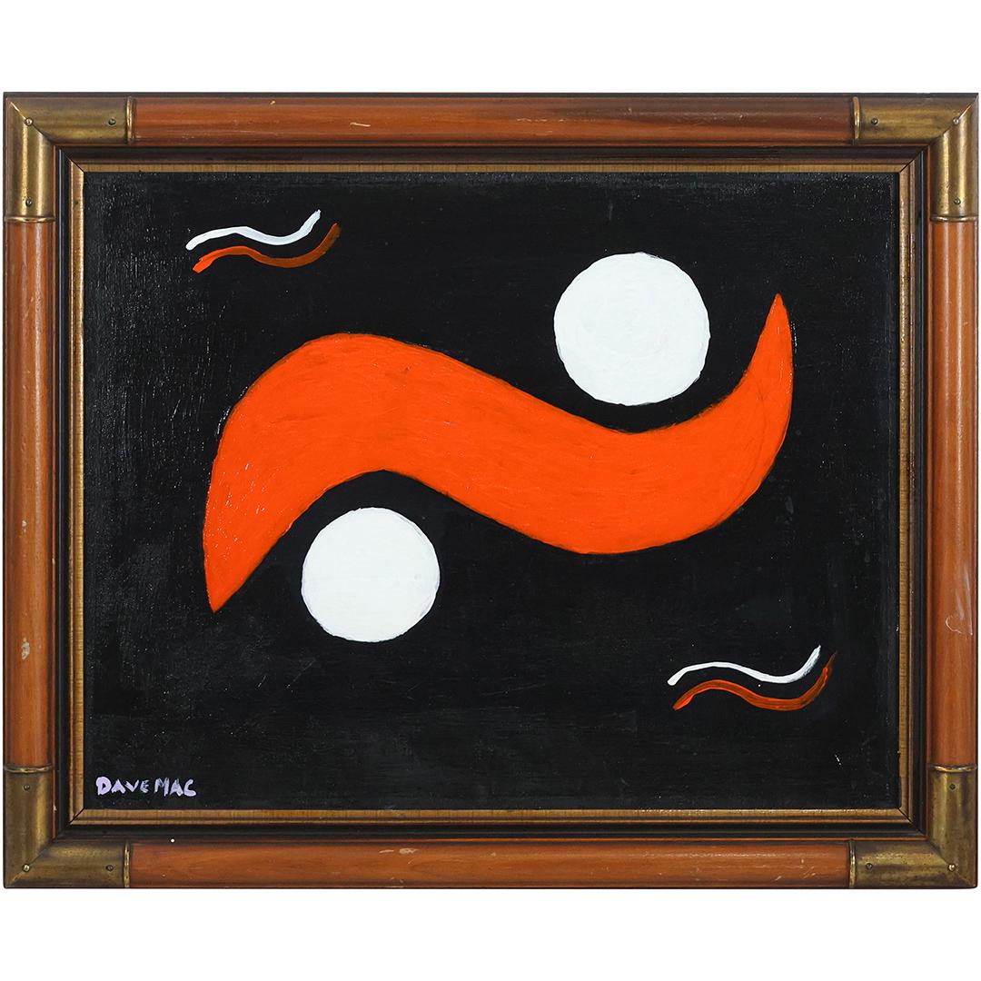 DAVE MAC, 20th C. Oil/c ABSTRACT "Snowbird" Painting, Signed, Oil on Canvas (1 of 12)