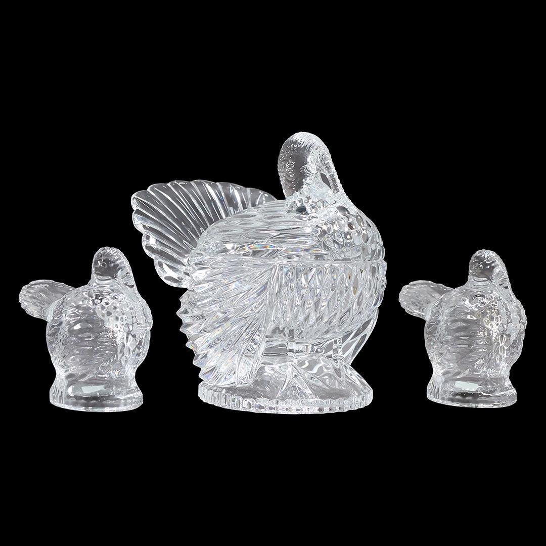 [3] THREE assorted Shannon Glass Turkey Figures Designs of Ireland (1 of 13)