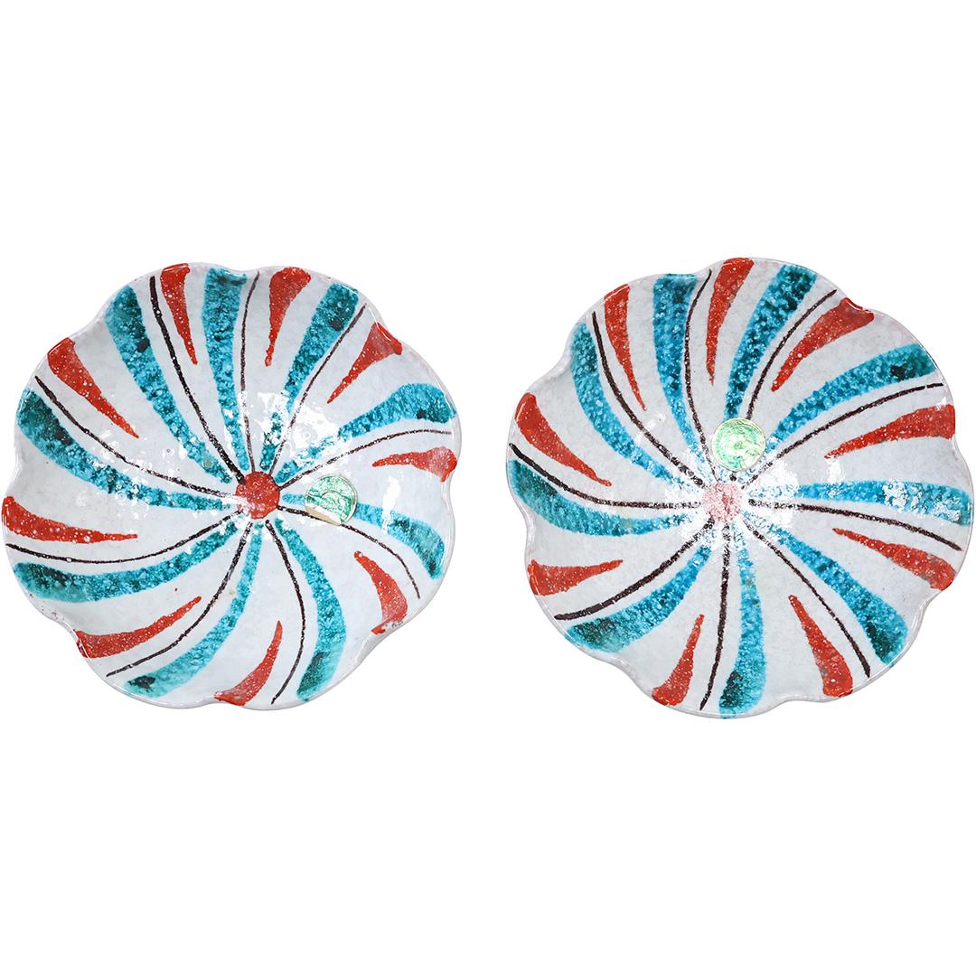 [2] Italian Mid-Century Ceramic PINWHEEL Pattern Bowls (1 of 8)