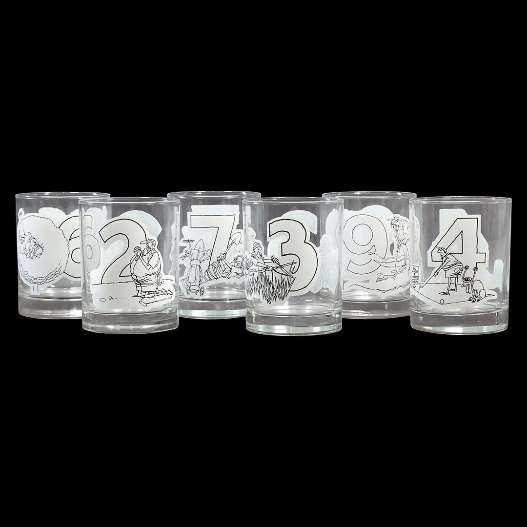 [6] SIX Novelty Numbered Whimsical Cocktail Glasses: [6] SIX Novelty Numbered Whimsical Cocktail Glasses. size: 4.25 x 3.25