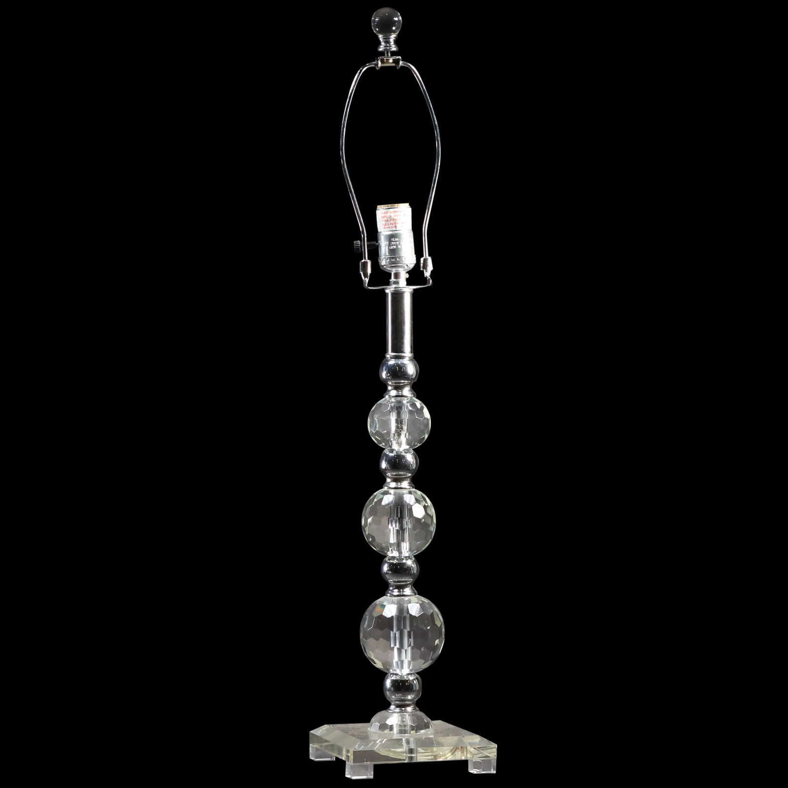 Modern Design Glass and Chrome Post Table Lamp (1 of 11)