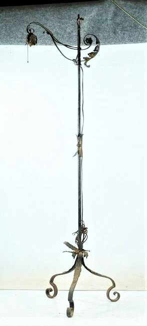 Circa 1920s Wrought Iron Bridge Floor Lamp (1 of 13)