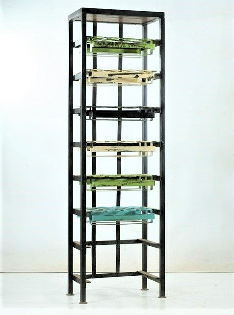 Industrial Metal Tall Drying Rack Cabinet with 6 Removable Trays in Colors (1 of 11)