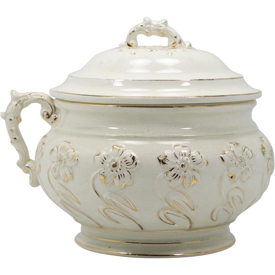Victorian Ironstone Chamber Pot with Cover - Gold Accents (1 of 12)