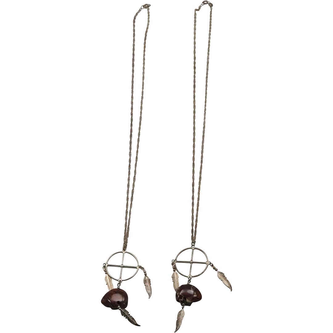 [2] TWO .925 STERLING SILVER Dream Catcher Pendant Necklaces (1 of 7)