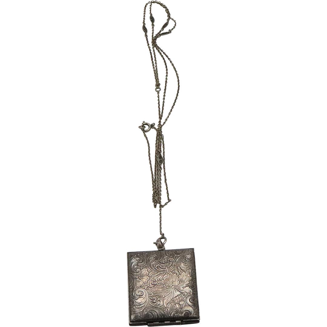 STERLING SILVER Fancy Engraved Locket Necklace (1 of 6)