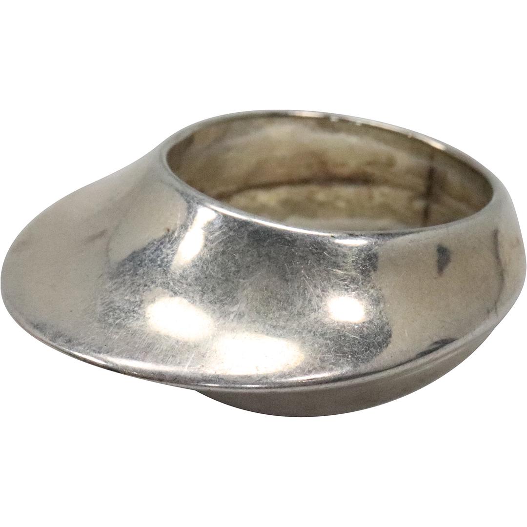 STERLING SILVER [tests] MODERNIST DSC RING Size 8 ; 1 1/8 in. x 1 1/4 in. (1 of 6)
