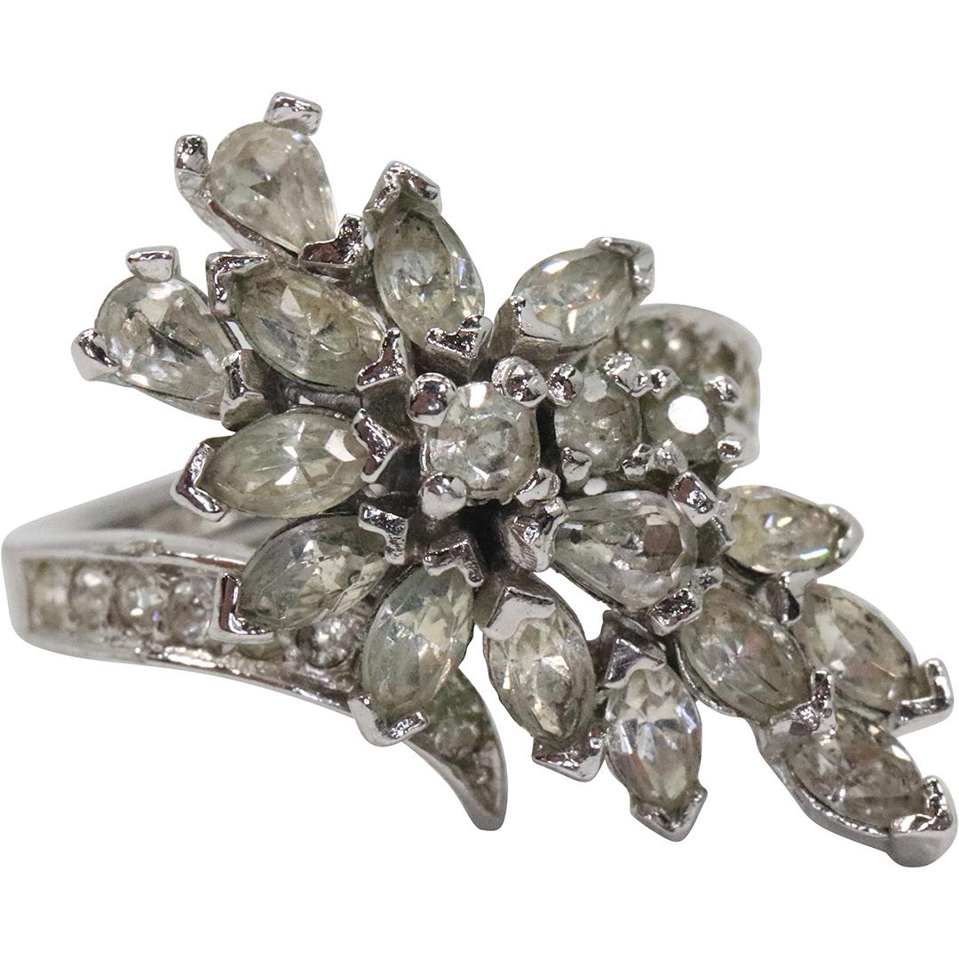 Panetta STERLING SILVER CZ Cluster Ring Size 6.75 (1 of 5)
