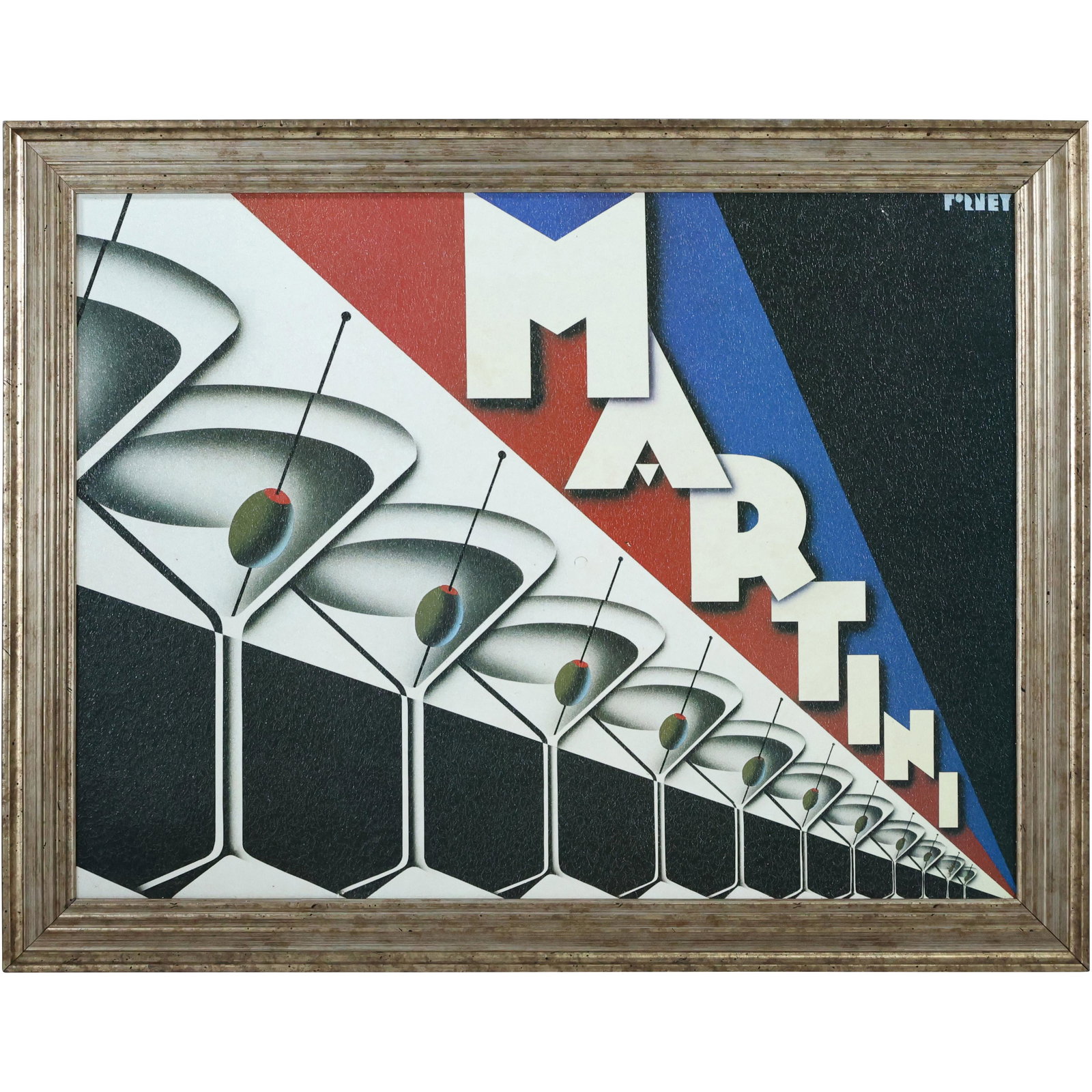 Steve Forney, Graphic Lithography Color Print "MARTINI" - Framed (1 of 12)