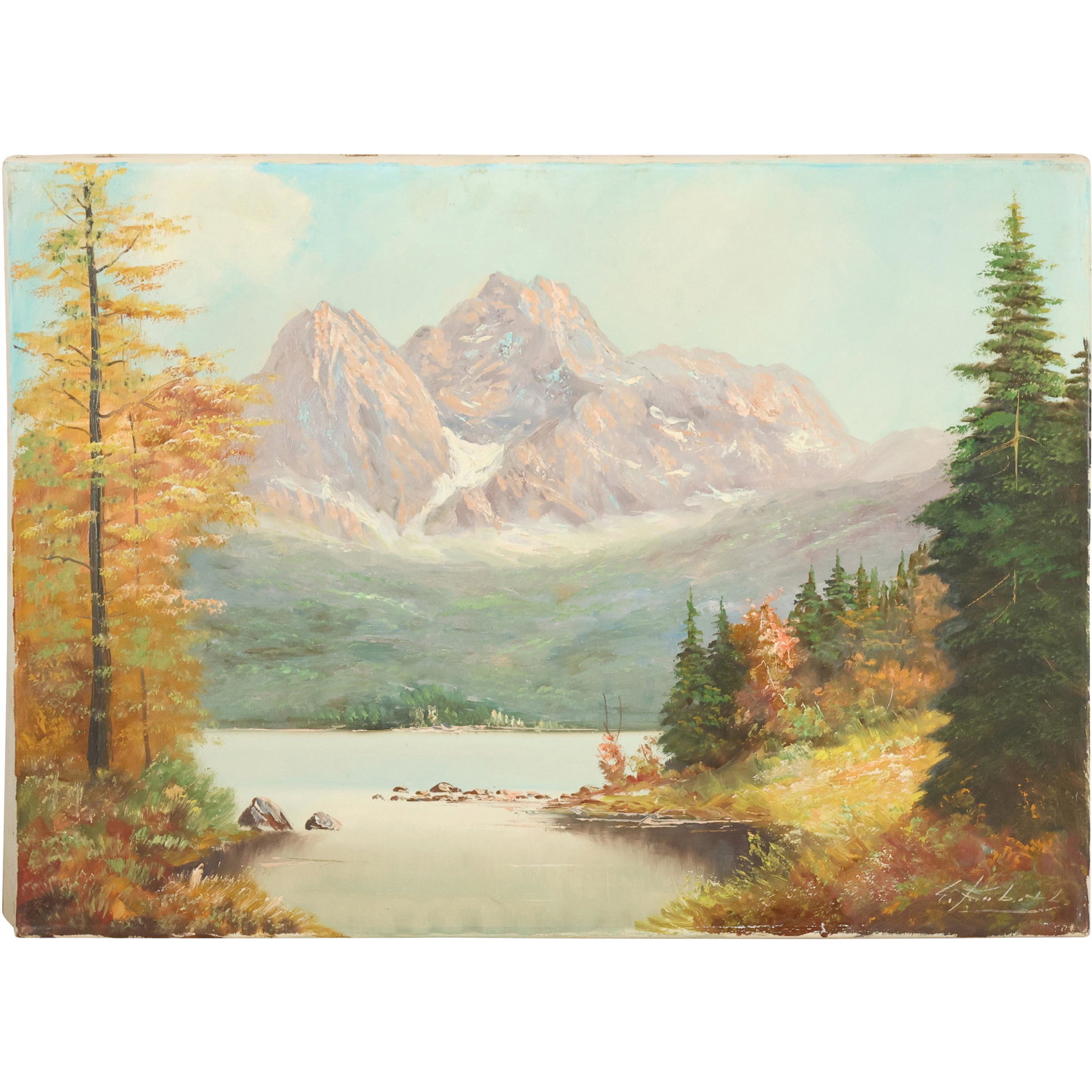E Kubotl, Oil/c, Autumn Landscape Mountainous Valley, Signed (1 of 13)