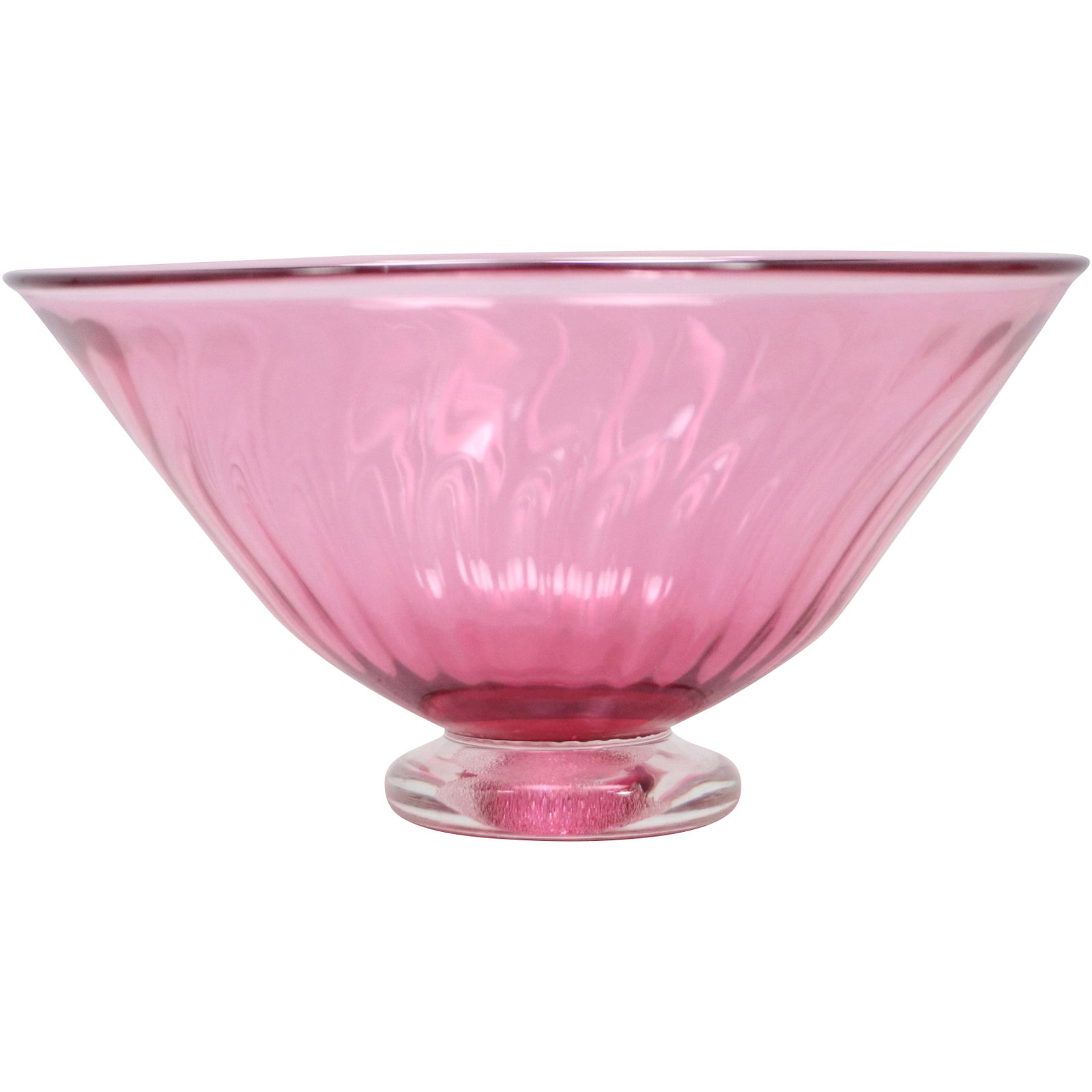 Signed Illegibly Cranberry Studio Art Glass Pedestal Base Compote: Signed Illegibly Cranberry Studio Art Glass Pedestal Base Compote. size: 5h 9.5w
