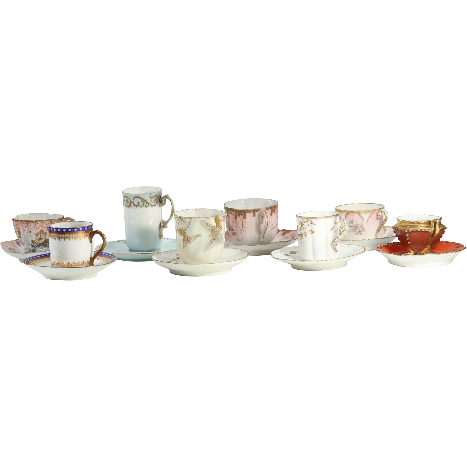Estate Collection of 16 Assorted Antique Porcelain Tea Cups and Saucers (1 of 20)
