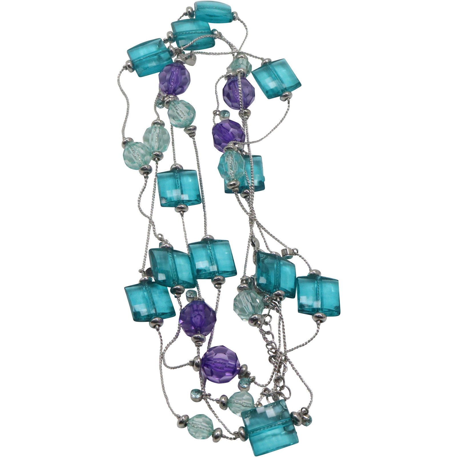 HASKELL Glass Beads Costume Necklace Multi Color Glass Beads (1 of 5)