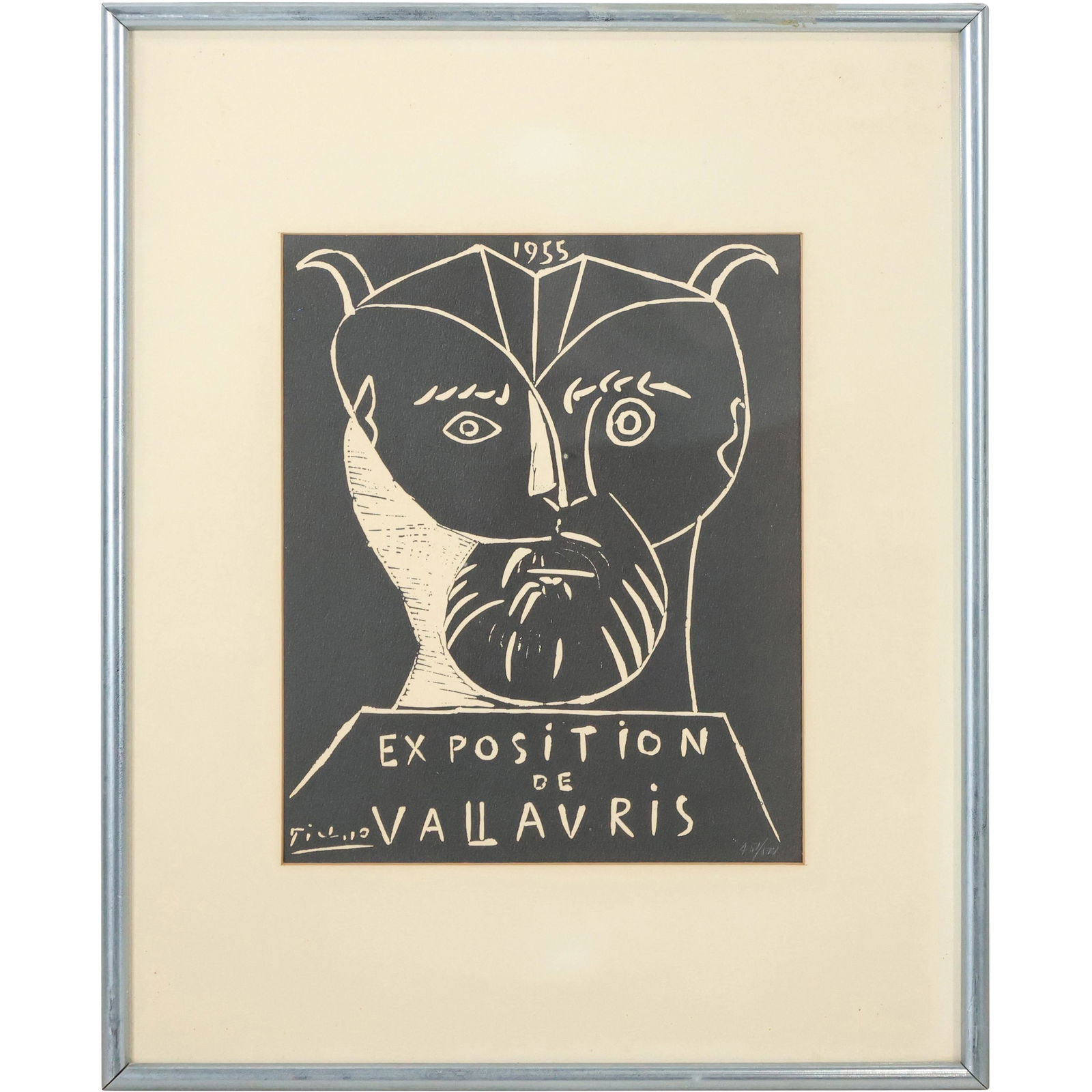 Pablo Picasso 1955 Lithograph Exposition De Vallavris - Signed in Plate - Framed (1 of 11)