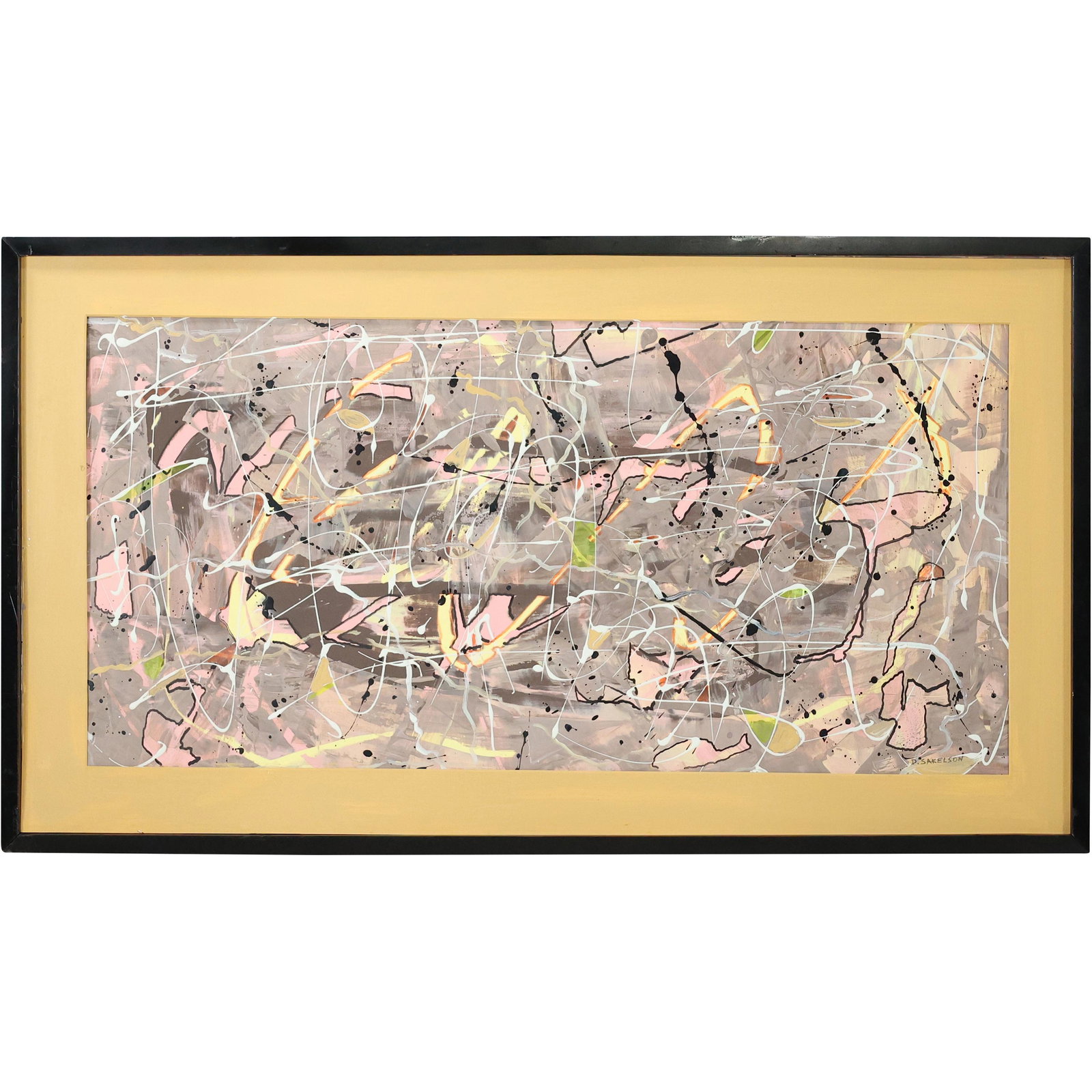 Dennis Sakelson, Bucks County Pa, Abstract Drip Watercolor Painting - Signed (1 of 13)