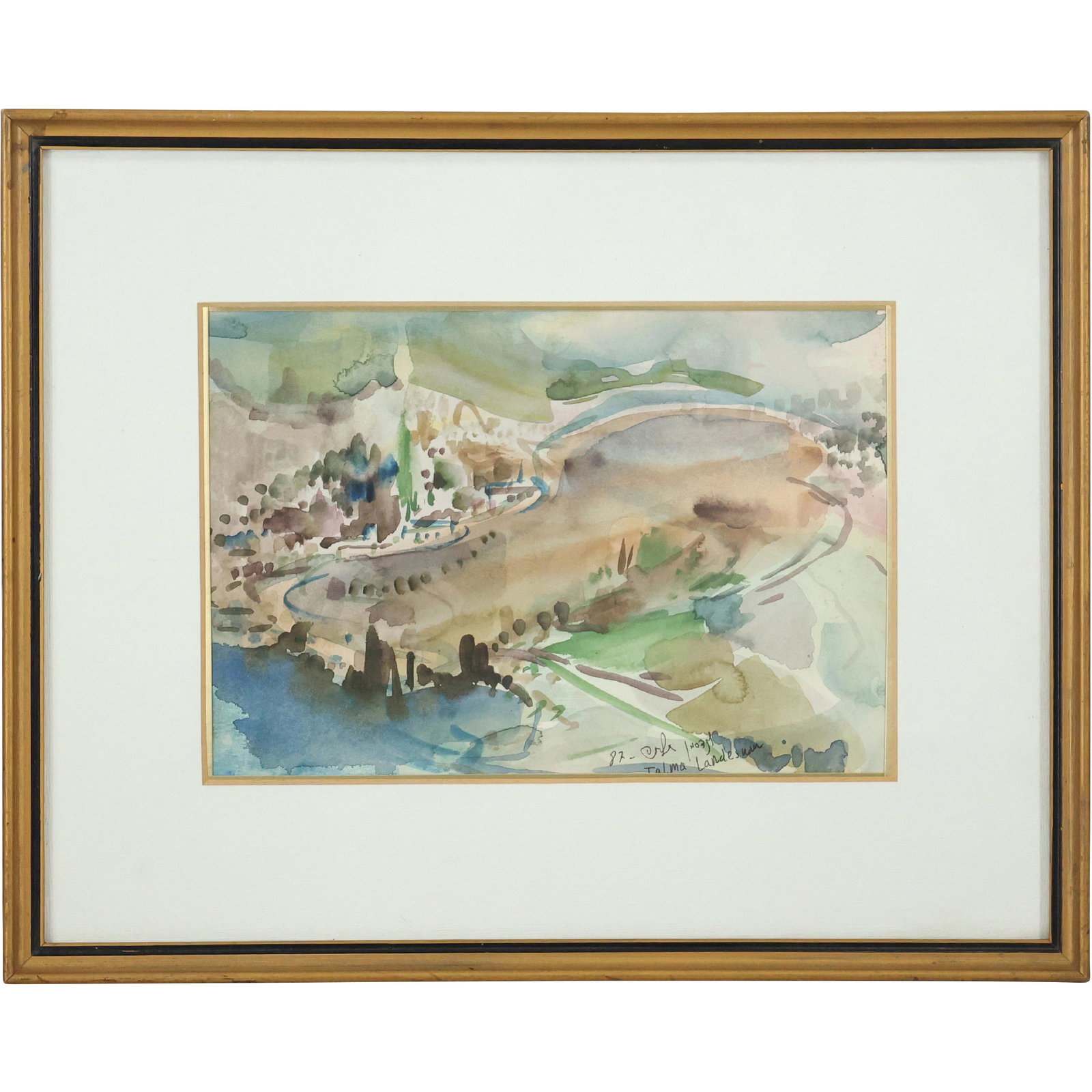 Talma Landesman, Impressionism Landscape Watercolor Painting - Signed - Framed (1 of 11)