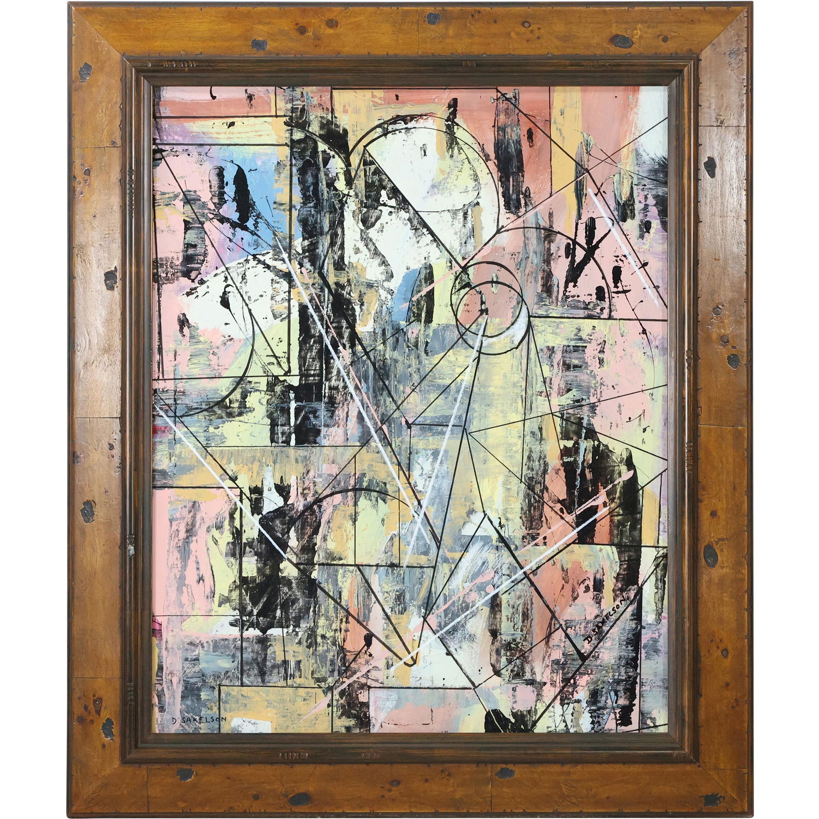 Dennis Sakelson, Bucks County Pa Artist, Geometric Abstract Gouache Painting (1 of 10)