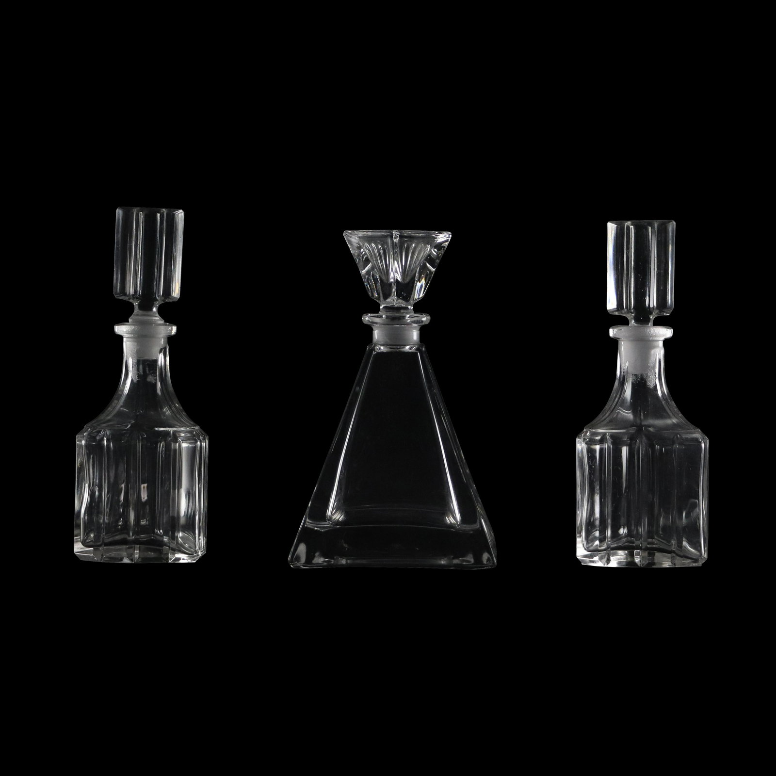 [3] Three Elegant Assorted Clear Crystal Glass Cologne Bottles (1 of 12)