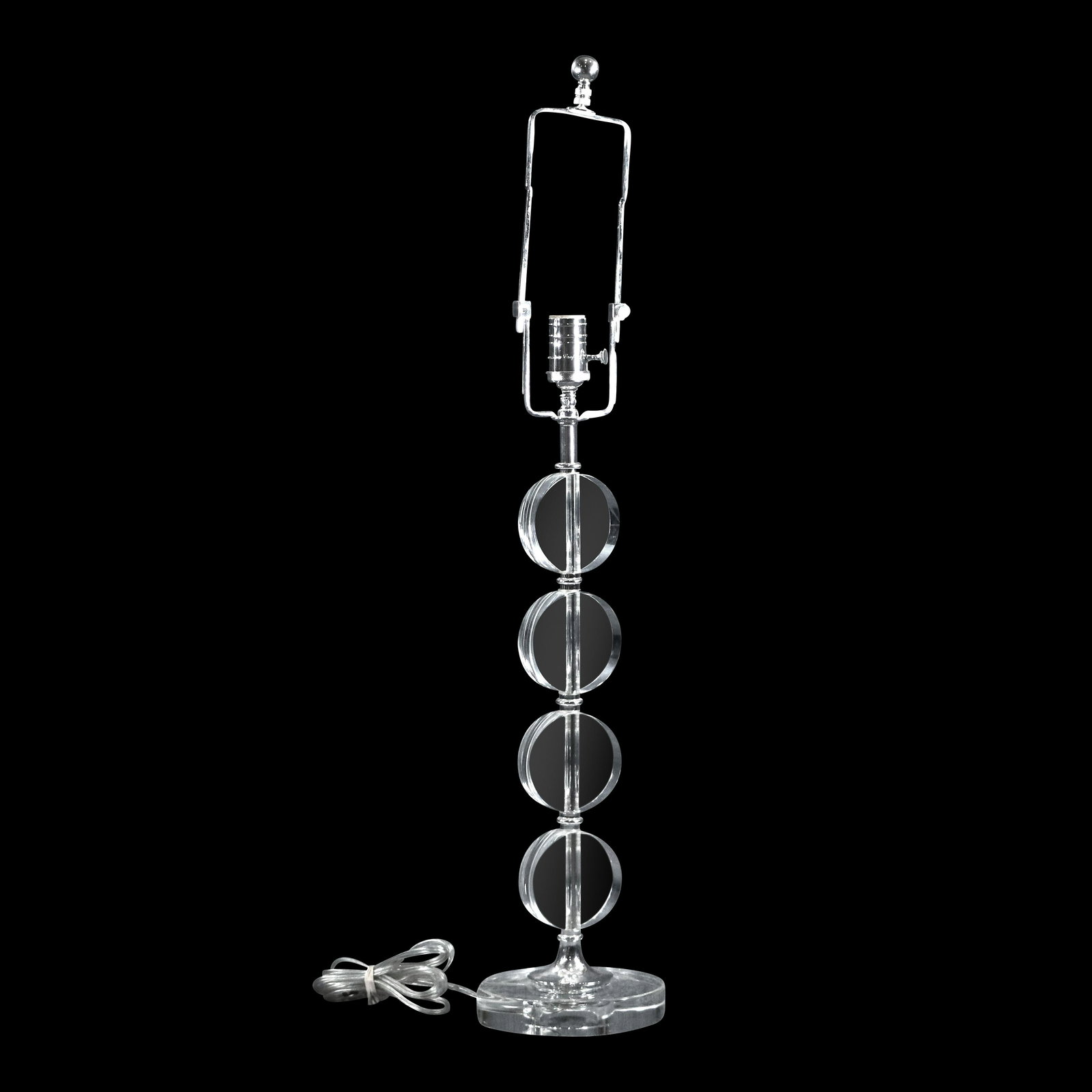 Modern Design Clear Glass Stacked Discs Table Lamp (1 of 7)