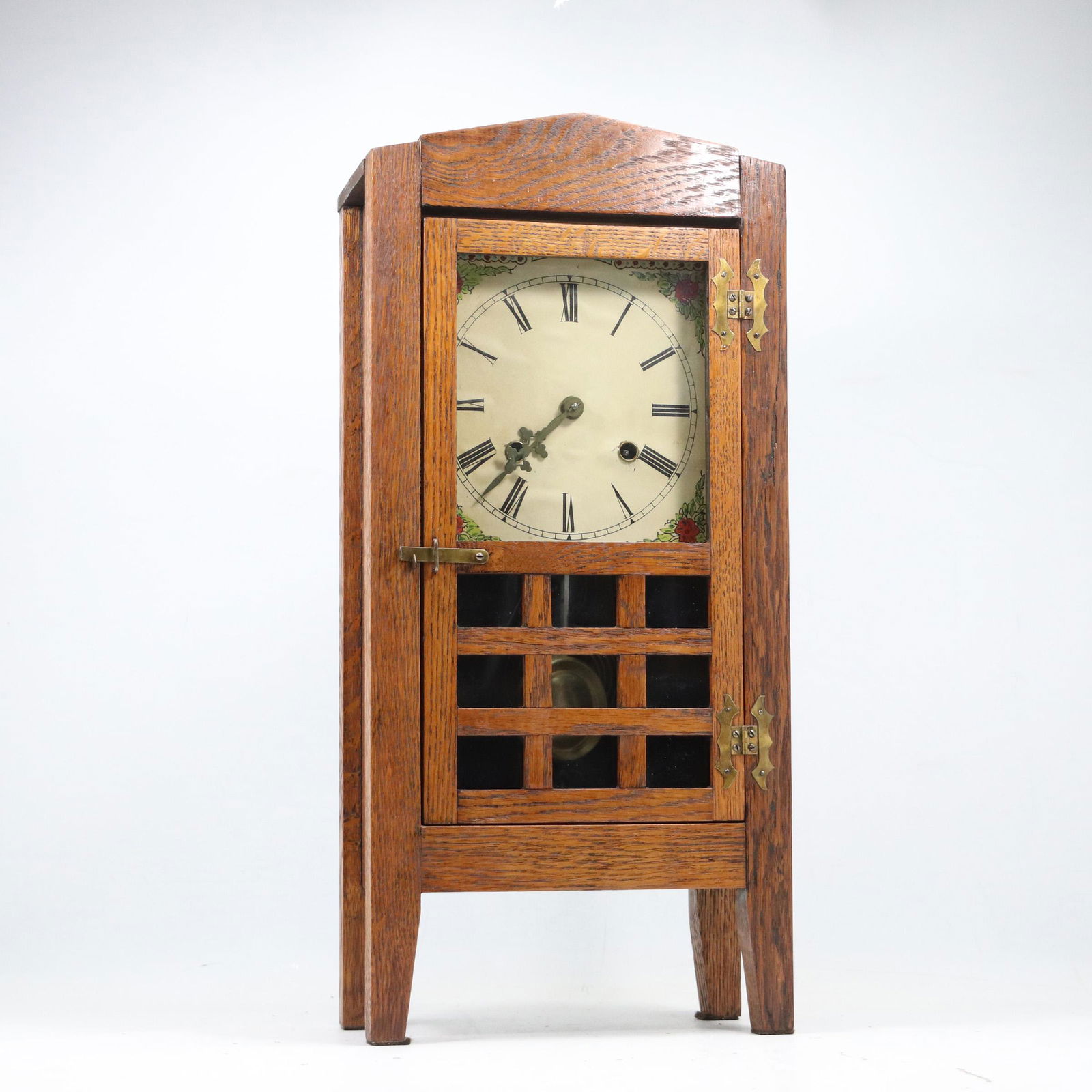NEW HAVEN Mission Oak Arts & Crafts Mantle Clock with Pendulum (1 of 13)