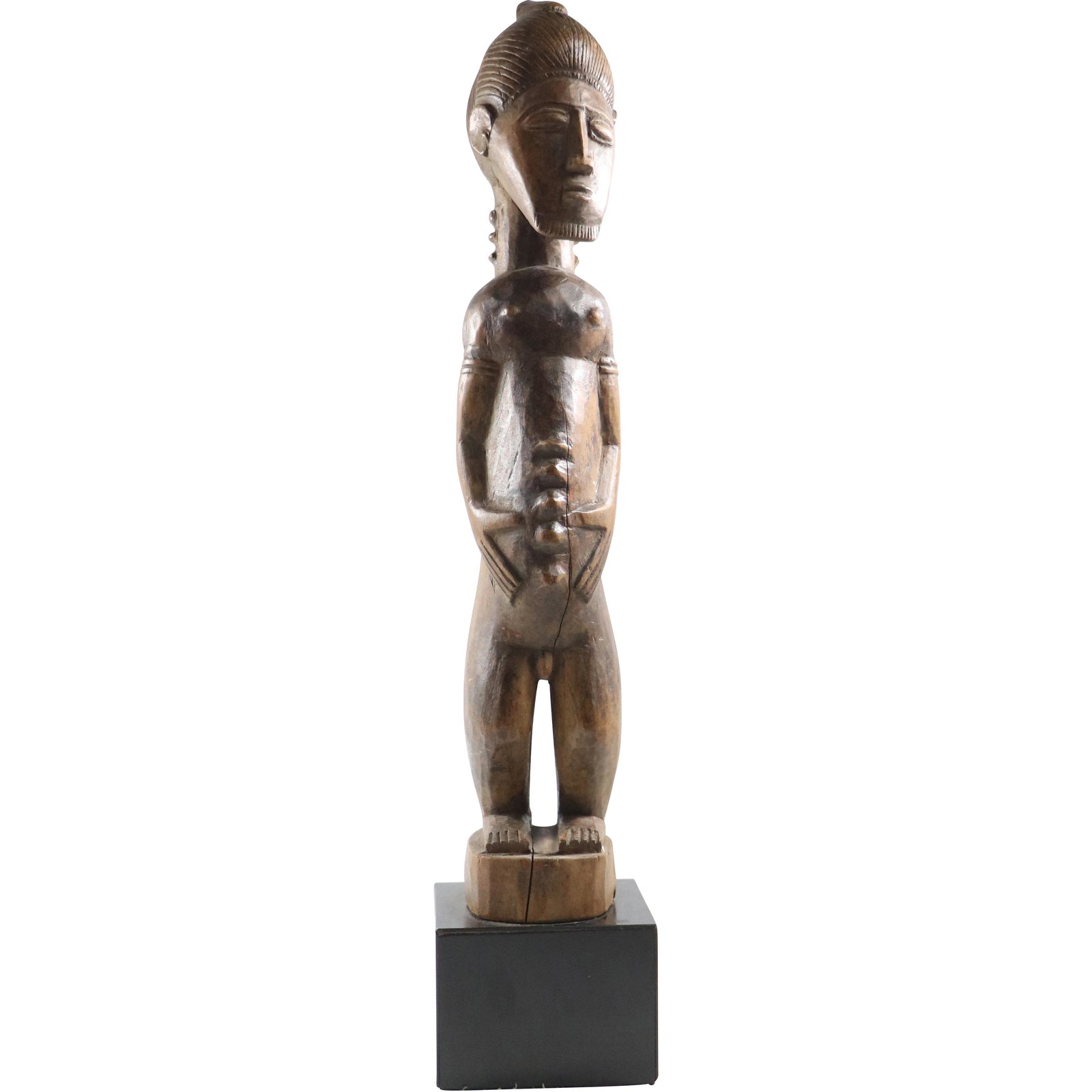 Hand Carved Teak Wood Tall AFRICAN MALE FIGURE - Original Patina Finish (1 of 9)