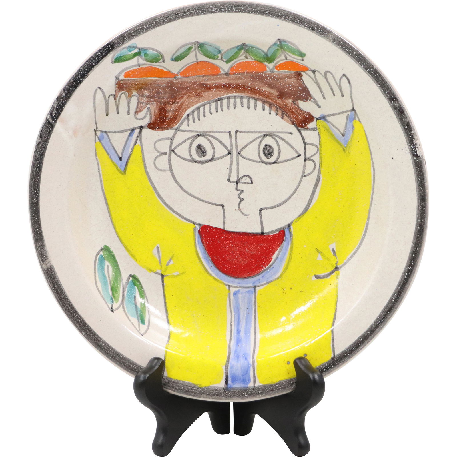 DESIMONE Italy Art Pottery Plate with Figure - Pablo Picasso Era (1 of 6)