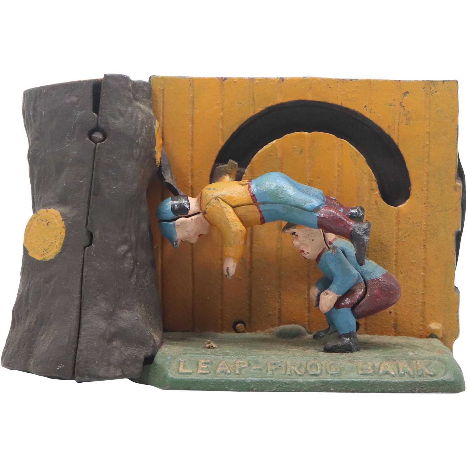 Novelty Cast Iron Mechanical LEAP FROG BANK - Original Paint Finish (1 of 7)