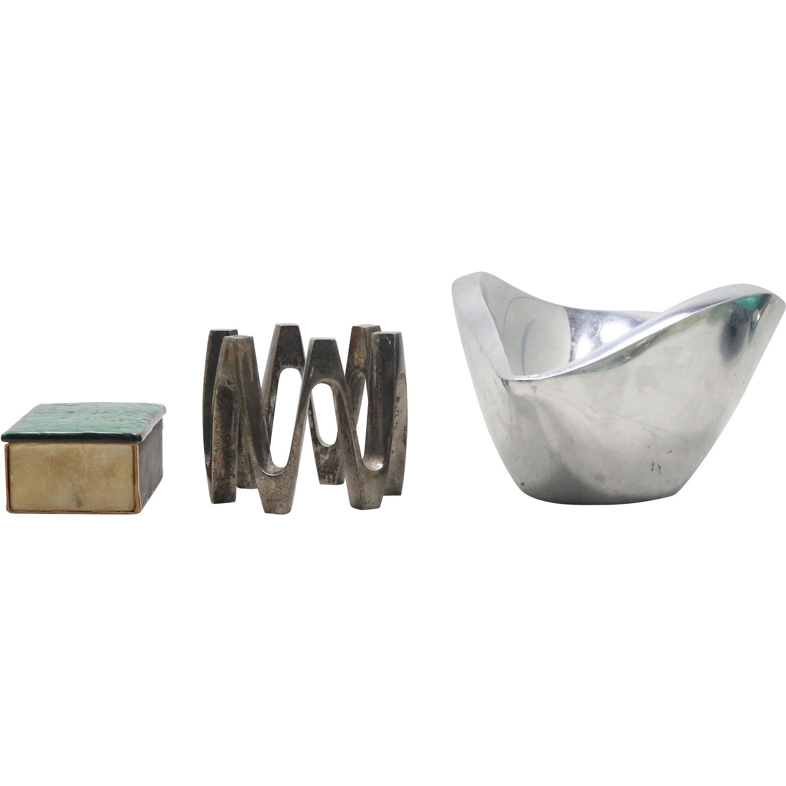 [3] THREE Assorted DANSK Candelabra, NAMBE Tri Corner Bowl, Match Safe (1 of 13)