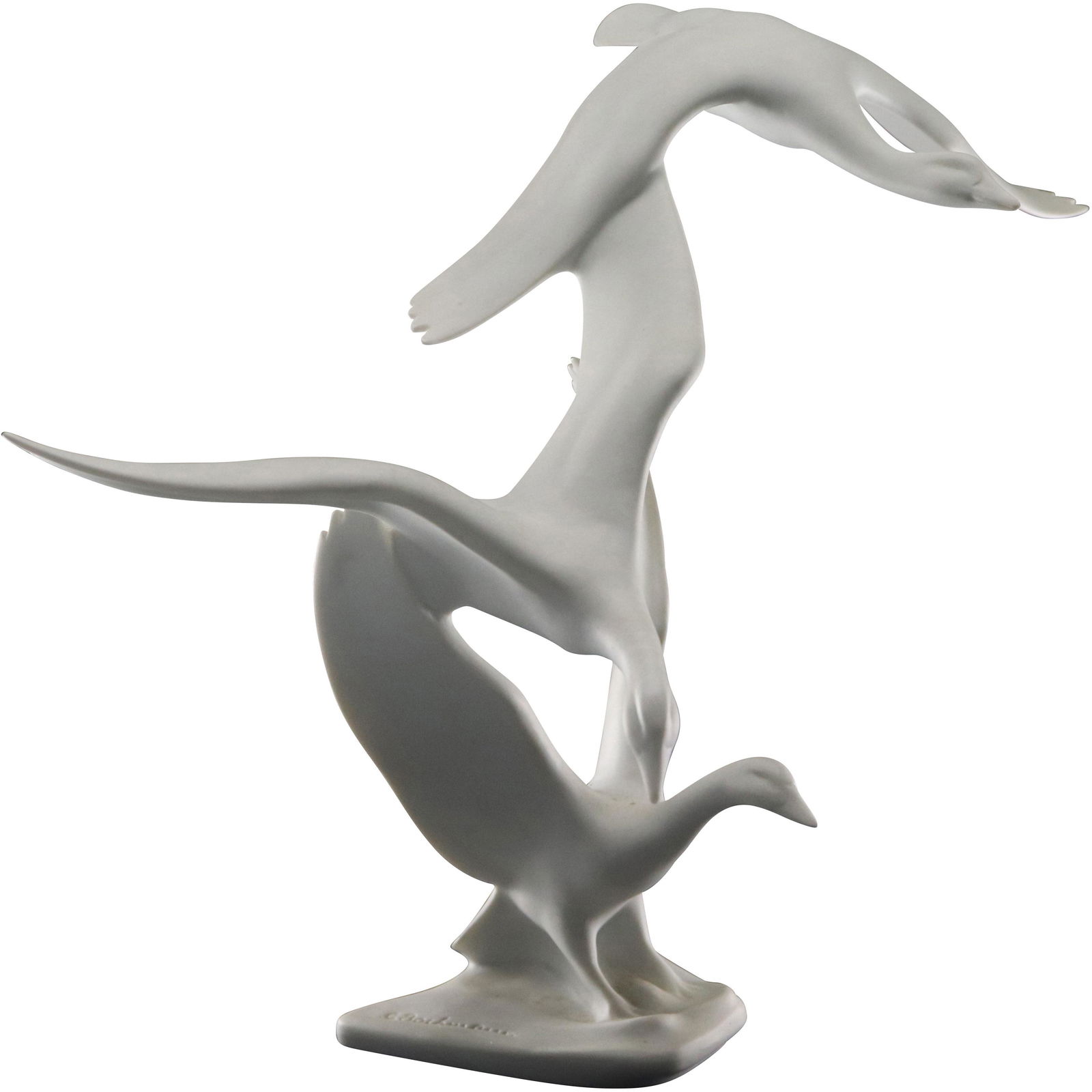 KAISER Germany Fine Porcelain Three Geese in Flight Signed C Bochman (1 of 8)