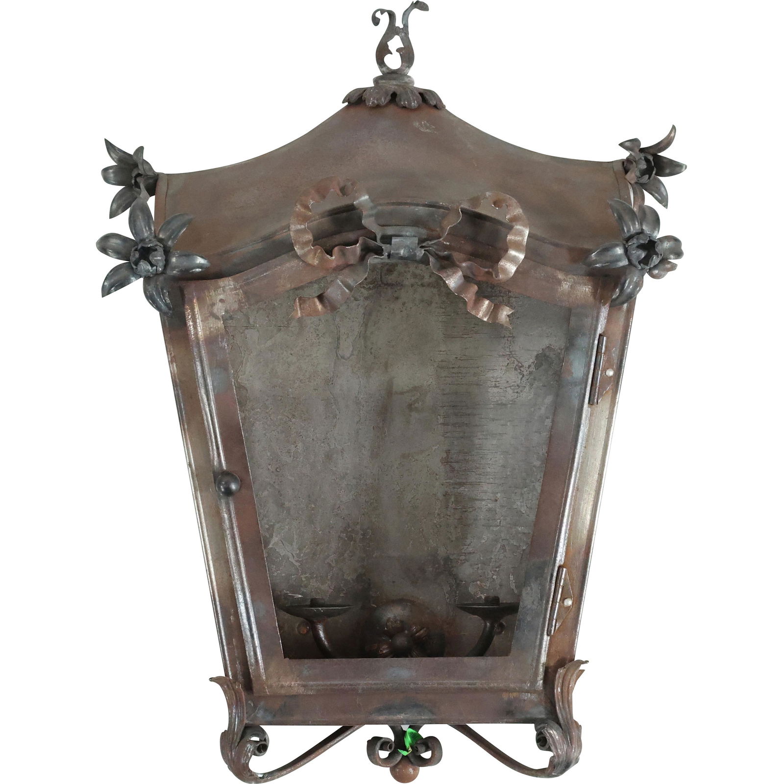 French Toleware Wall Hanging Double Candle Light Lantern Sconce (1 of 14)