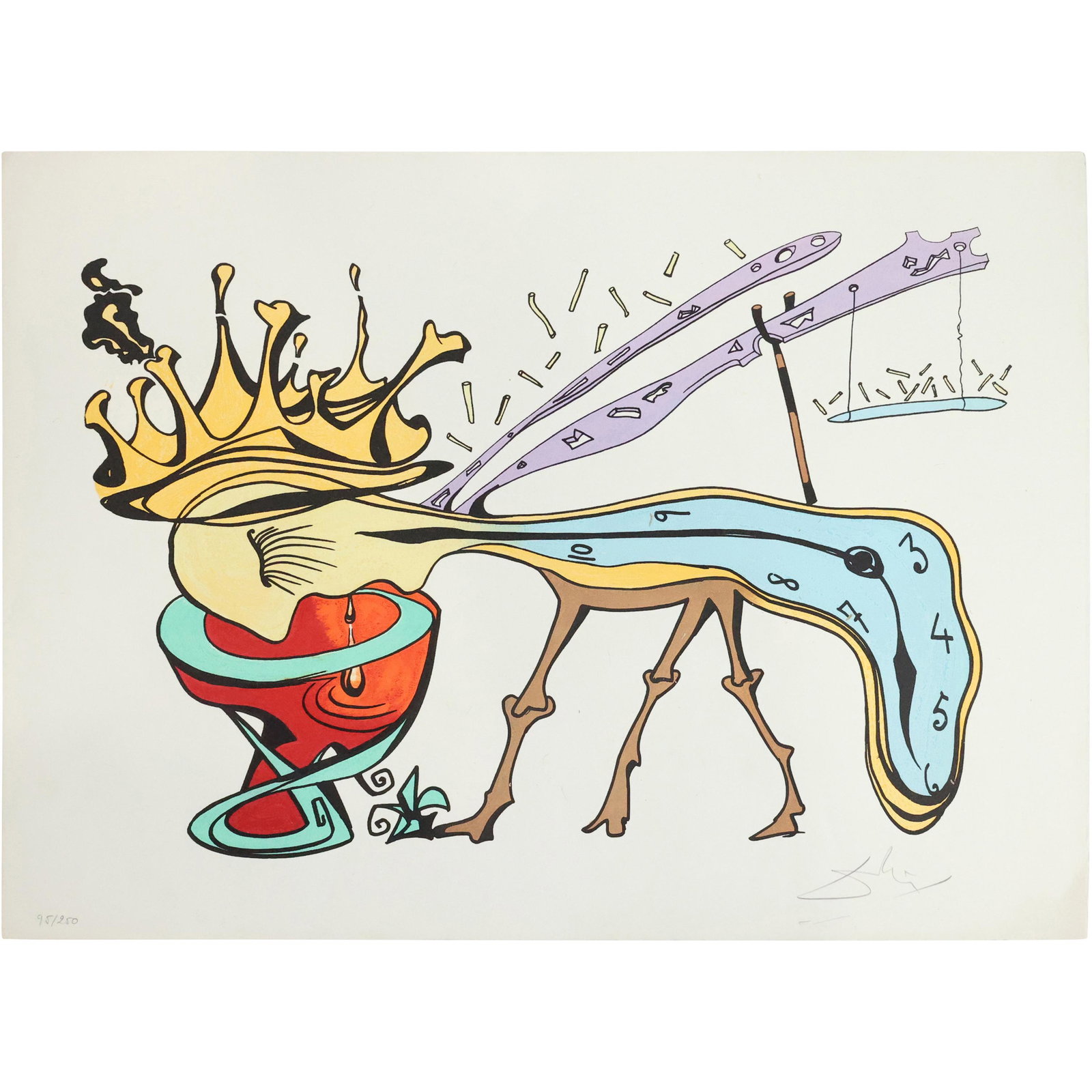 Original full sheet Dali color lithograph "Royal Insect" signed and numbered 95/250 (1 of 16)