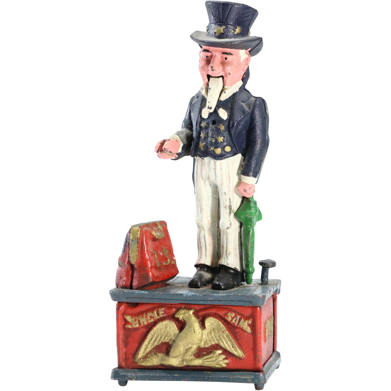 Novelty Cast Iron UNCLE SAM Mechanical Bank - Original Paint Finish (1 of 11)