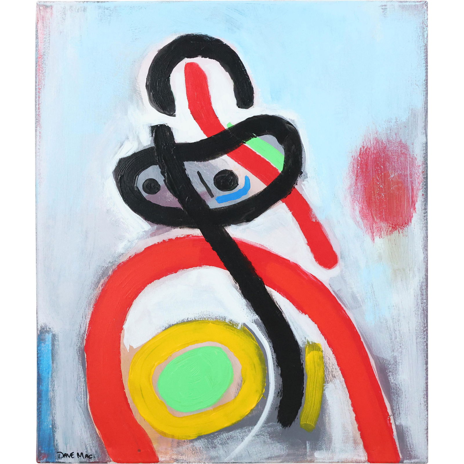 DAVE MAC, 20th C. ABSTRACT FIGURE "WALLE" Oil Painting - Signed (1 of 18)