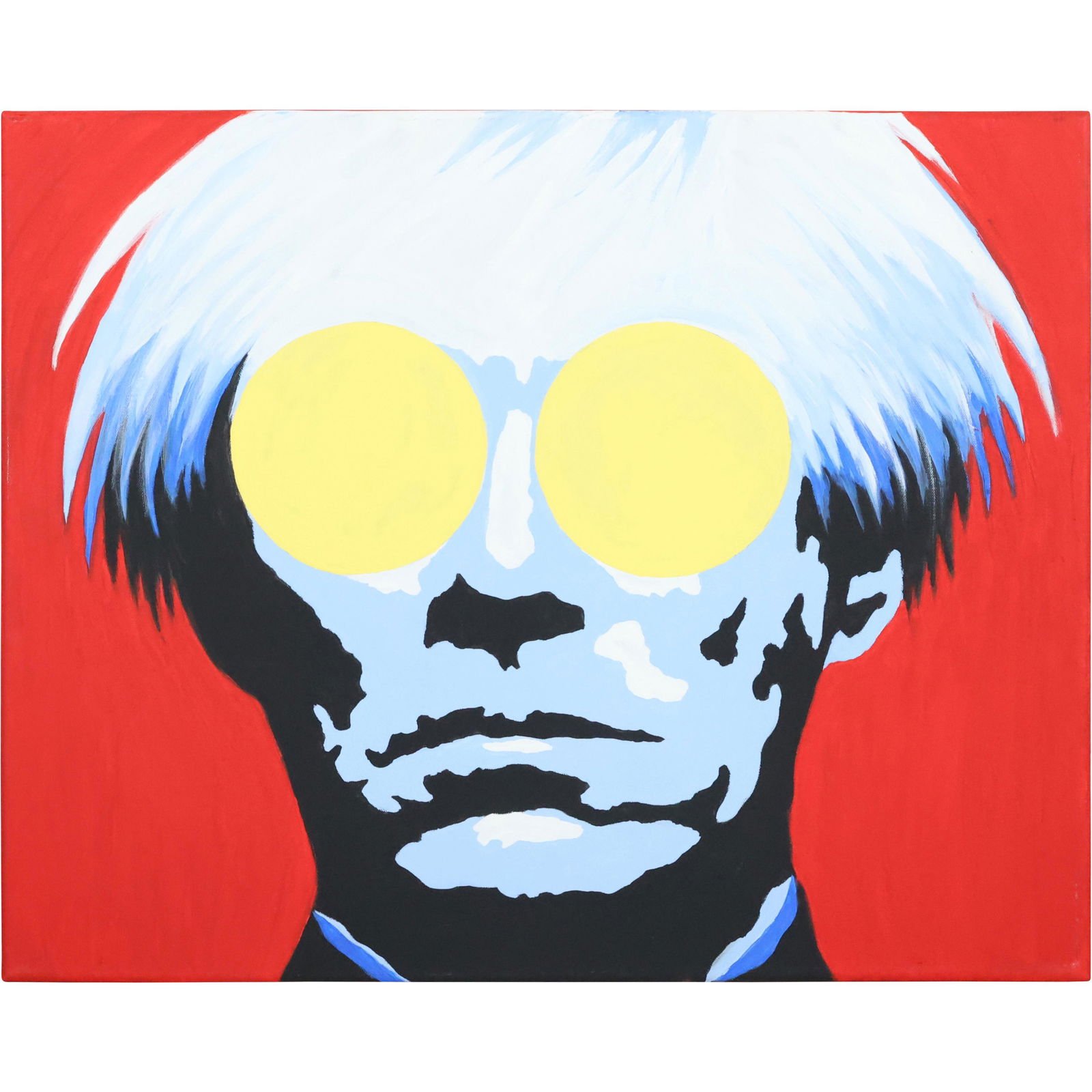 POP-ART Portrait Oil Painting ANDY WARHOL by Luke S; Oil on Canvas Signed on Verso (1 of 12)