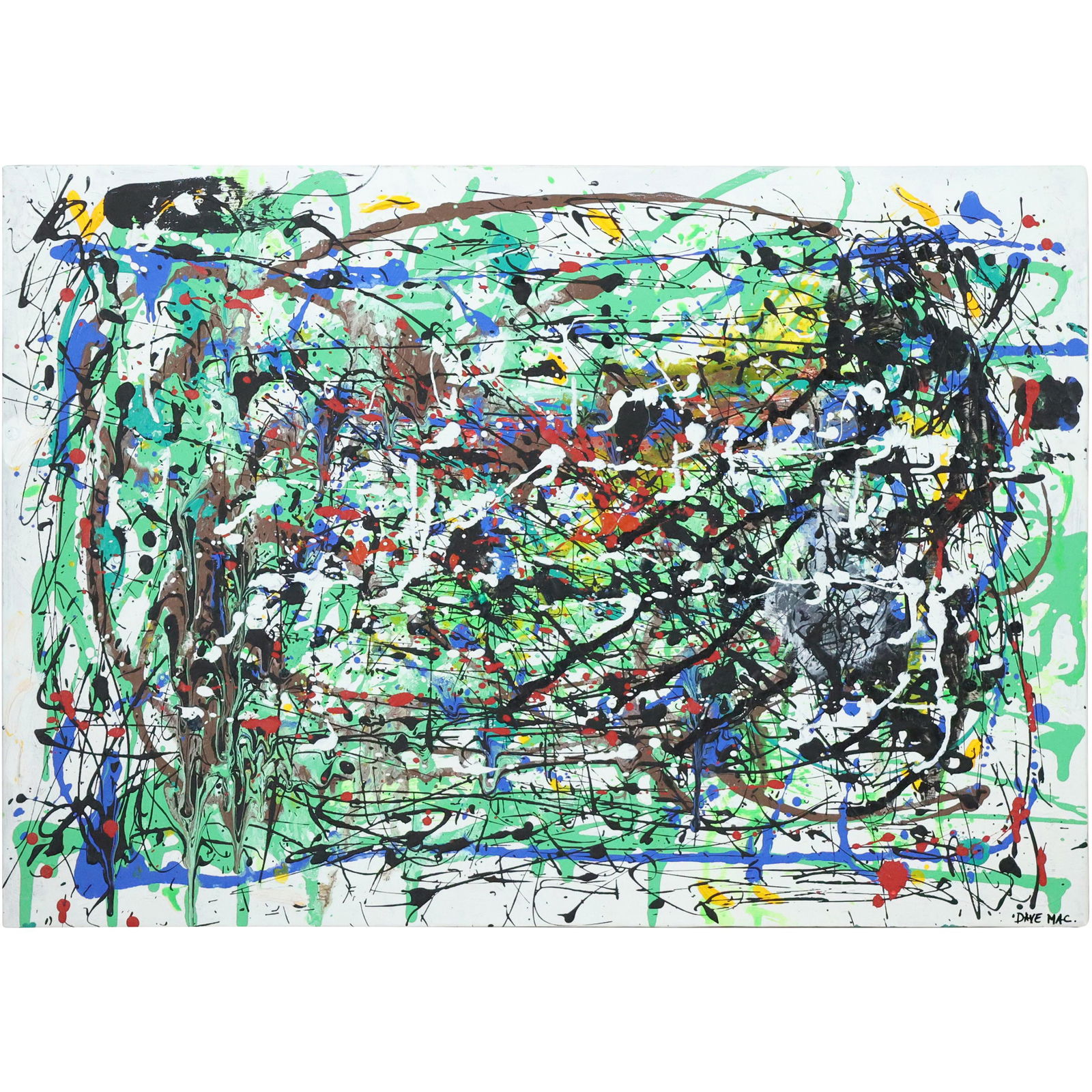 DAVE MAC Titled "CENTRAL PARK" Drip Abstract Style of Jackson Pollock (1 of 13)